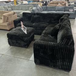 New Black Sectional 