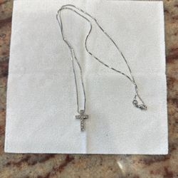 Platinum Diamond Cross Necklace 