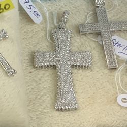 New Sterling  Silver Cz Cross