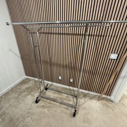Rolling Metal Clothes Rack