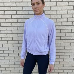 lululemon Mesh Track Jacket Lilac Purple Full Zip Mesh Warm Up Size Small    NWT