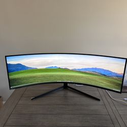 SAMSUNG 49” Odyssey G9 Gaming Monitor, 1000R Curved Screen, QLED, Dual QHD Line on Screen