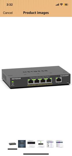 NETGEAR 5 Port PoE Gigabit Ethernet plus