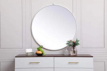 60% OFF Rowan White Round Mirror