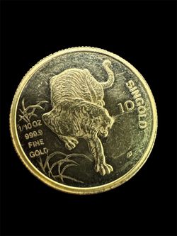 1986 10 Singold Tenth-Ounce 1/10 oz Gold Coin