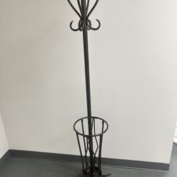 Metal Coat Rack with Umbrella Stand - Antique Finish