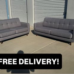 FREE DELIVERY || Living Spaces Modern Sofa /Loveseat Set