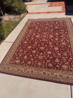 Large Red Floral Persian-Style Area Rug