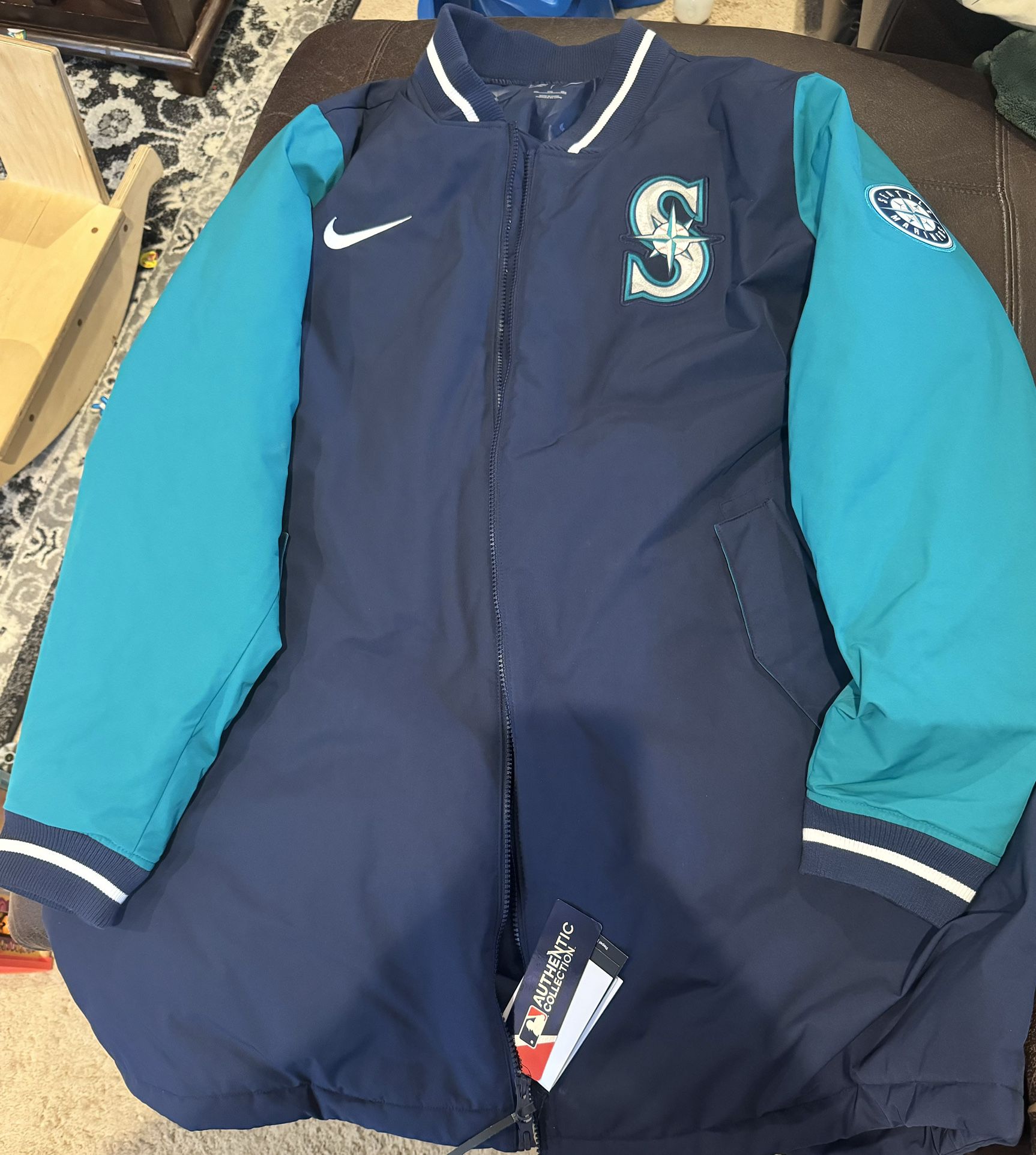 Seattle Mariners Nike Authentic Collection Dugout Performance Full-Zip Jacket - Navy XXL