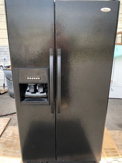 Whirlpool black side by side refrigerator