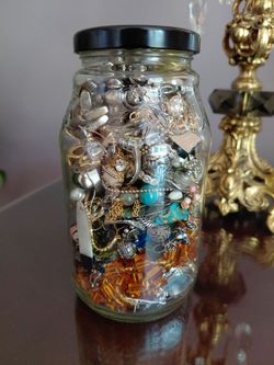 Large Jar of Mixed  Jewelry