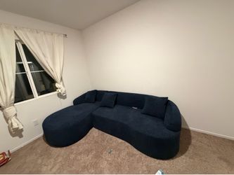 Curved Modern Sectional Sofa, 2-Piece Chenille