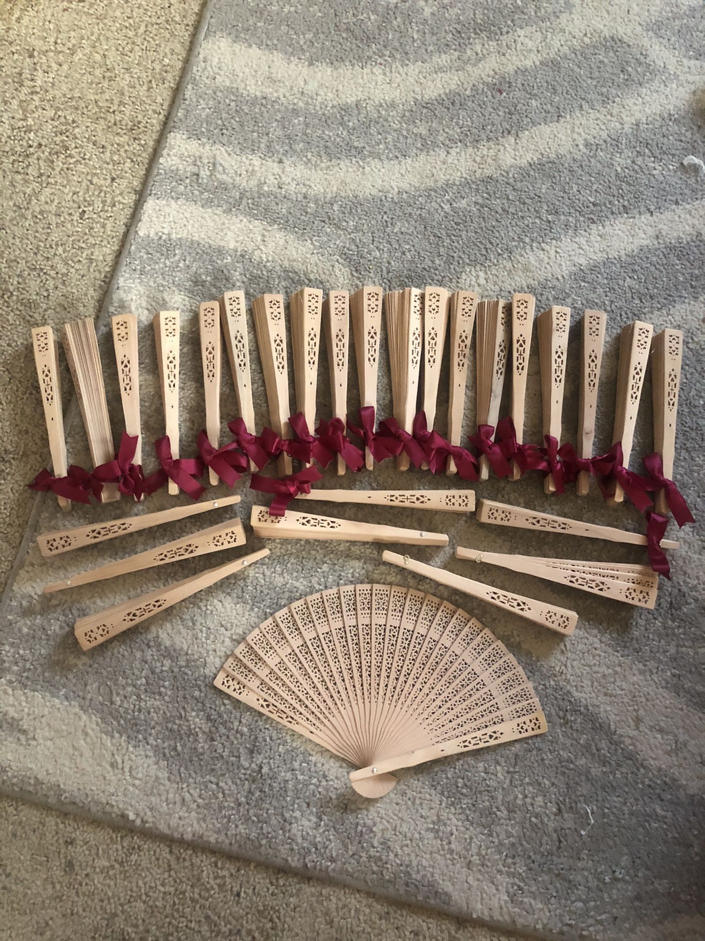 Wooden wedding fans