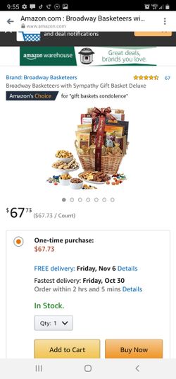 Broadway Basketeers with Sympathy Gift Basket Deluxe