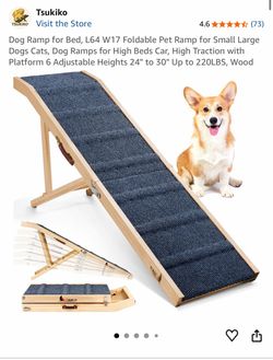 Foldable Dog Ramp 64" Long for Small & Large dogs. Up to 220LBS. 6 adjustable heights. NEW!