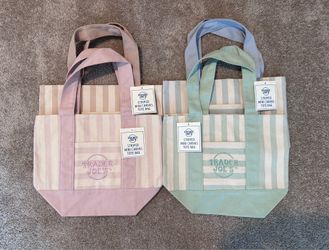 Trader Joe’s Striped Mini Canvas Tote Bags – Set of 4