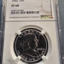 NGC Graded 1962 Proof 68 Franklin 1/2 Dollar