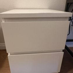 2x IKEA Night stands In Good Condition - white - Double Drawers 