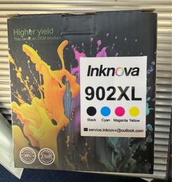 The Inknova 902XL 4 Pack Black, Cyan, Magenta, Yellow is a set of compatible ink cartridges designed for use with printers