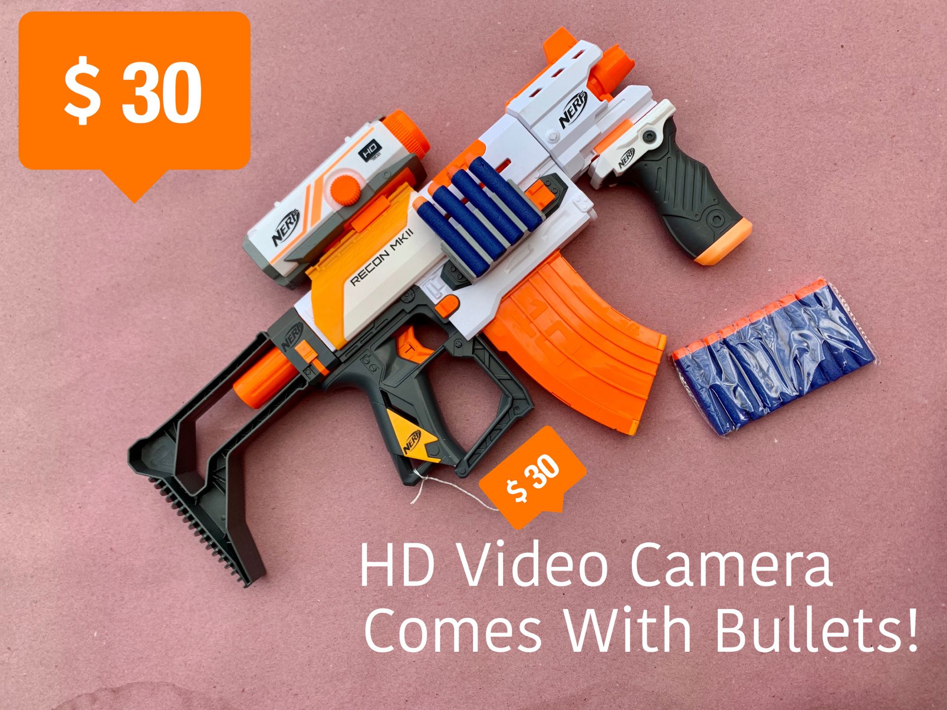 Nerf Gun With HD Video Camera