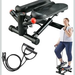 Mini Stepper, Stepper with Resistance Bands, Portable Fitness Equipment for Home Aerobics, Total Body Workout, 330lbs Weight Capacity