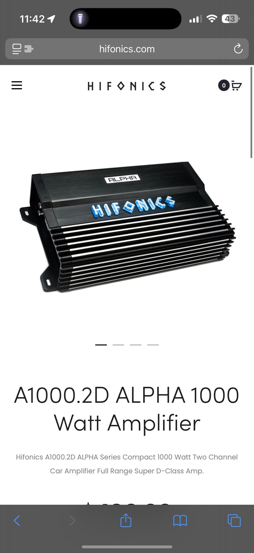 Alpha Hifonics A1000.2D Amplifier