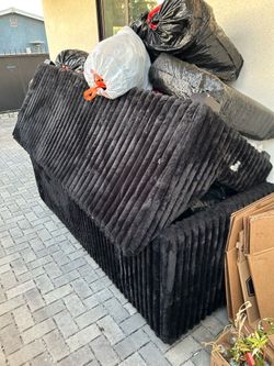 Two piece modern couch set (coffee tables included)