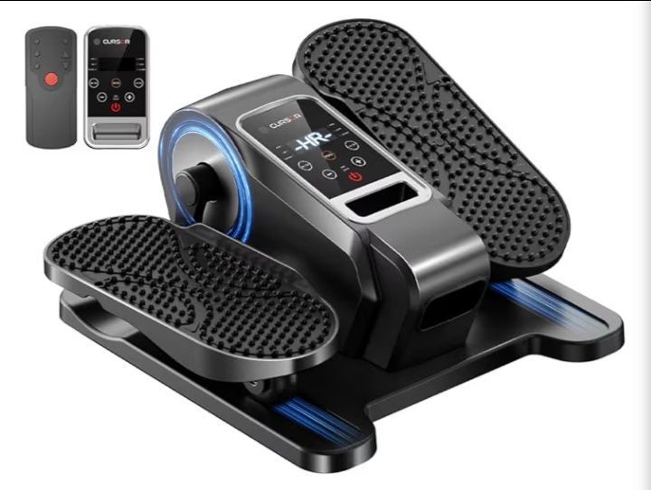 Under Desk Elliptical Machine, Electric Seated Pedal Exerciser, Mini Elliptical Leg Exerciser with Remoter, 12 Level Speeds, Forward & Reverse Directi