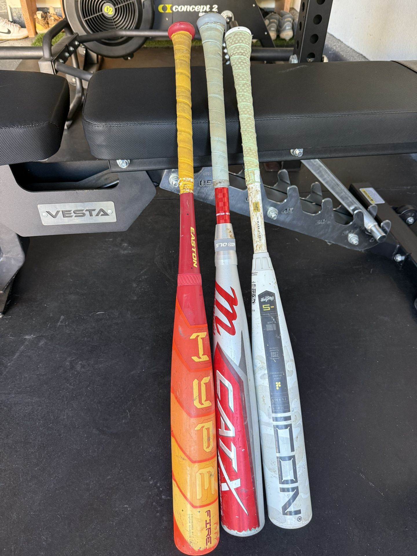 Rawlings Icon, Easton Hype Fire, Marucci CatX