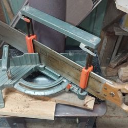 VINTAGE CRAFTSMAN ROLLER GUIDE MITER BOX W/ 26" KROMEDGE SAW

