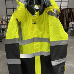 Safety Insulated Reflective Parka Jacket Men’s Size XL