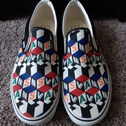 Men's Van's Classic Slip On Checker Cube Multi  Color