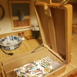 Desk Top Sketchbox Easel W/ Watercolor Paints