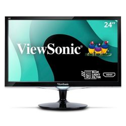 2 ViewSonic 24" LCD FHD Monitors - 1 New