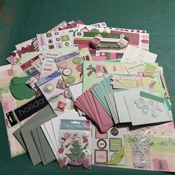 Christmas  Paper Crafting  Card Kit Lot Scrap Pack