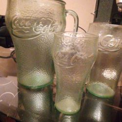 Coca Cola Pitcher And Glasses 