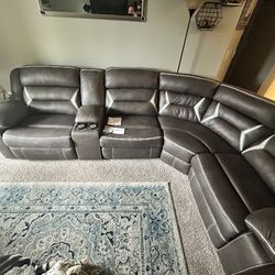 Ashley 4 Piece Grey Electric recliner couch