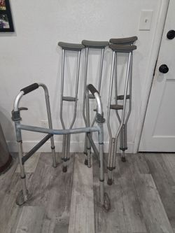 Aluminum Walker and Crutches Set