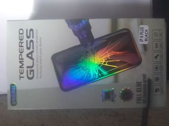 IP6 plus black tempered glass screen protector