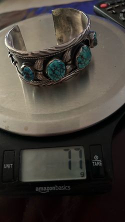 Vintage Native American cuff bracelet sterling turquoise signed Robert Kelly