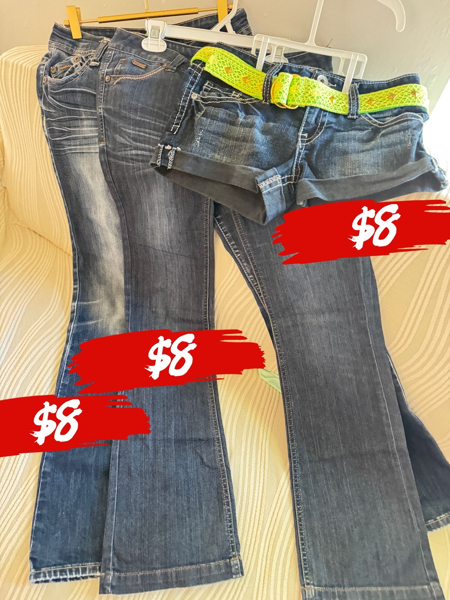 Blue Flare Wide Leg Jeans