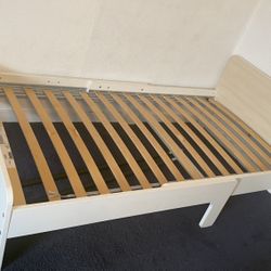 (2) bed frames only no mattress white louroy twin slatted 601.602.17 ikea