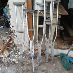 3 Pairs Of Crutches 