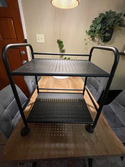 2 tier rolling cart organizer - black