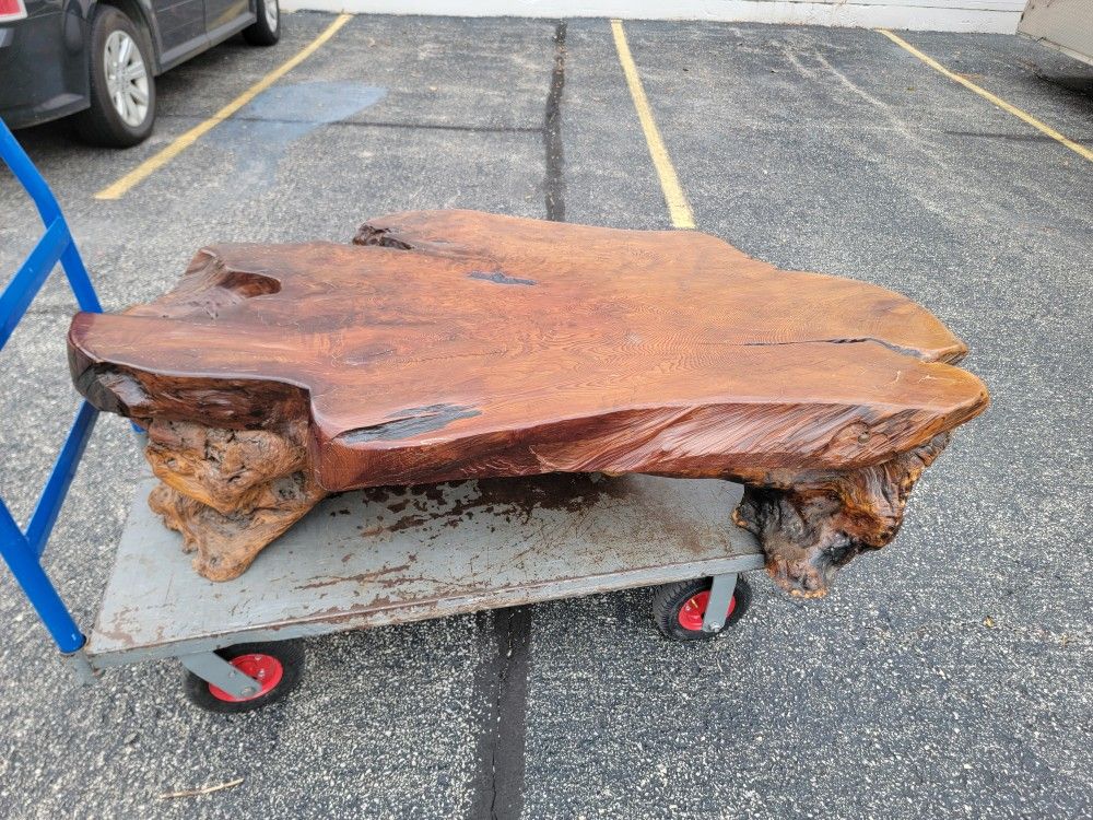 Gorgeous Live Edge Coffee Table With Root Base
