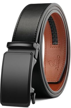 Men’s 35mm Leather Ratchet Belt with Original Slide Buckle