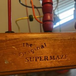 THE ORIGINAL SUPERMAZE LARGE WOODEN BEAD ROLLER COASTER ACTIVITY MAZE TOY-Authentic