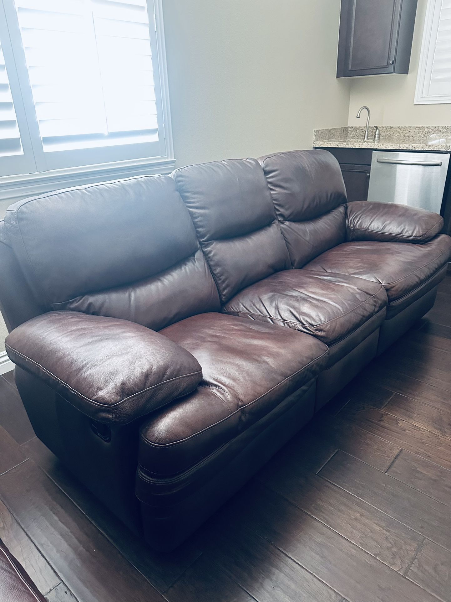 Leather Sofa & Chair
