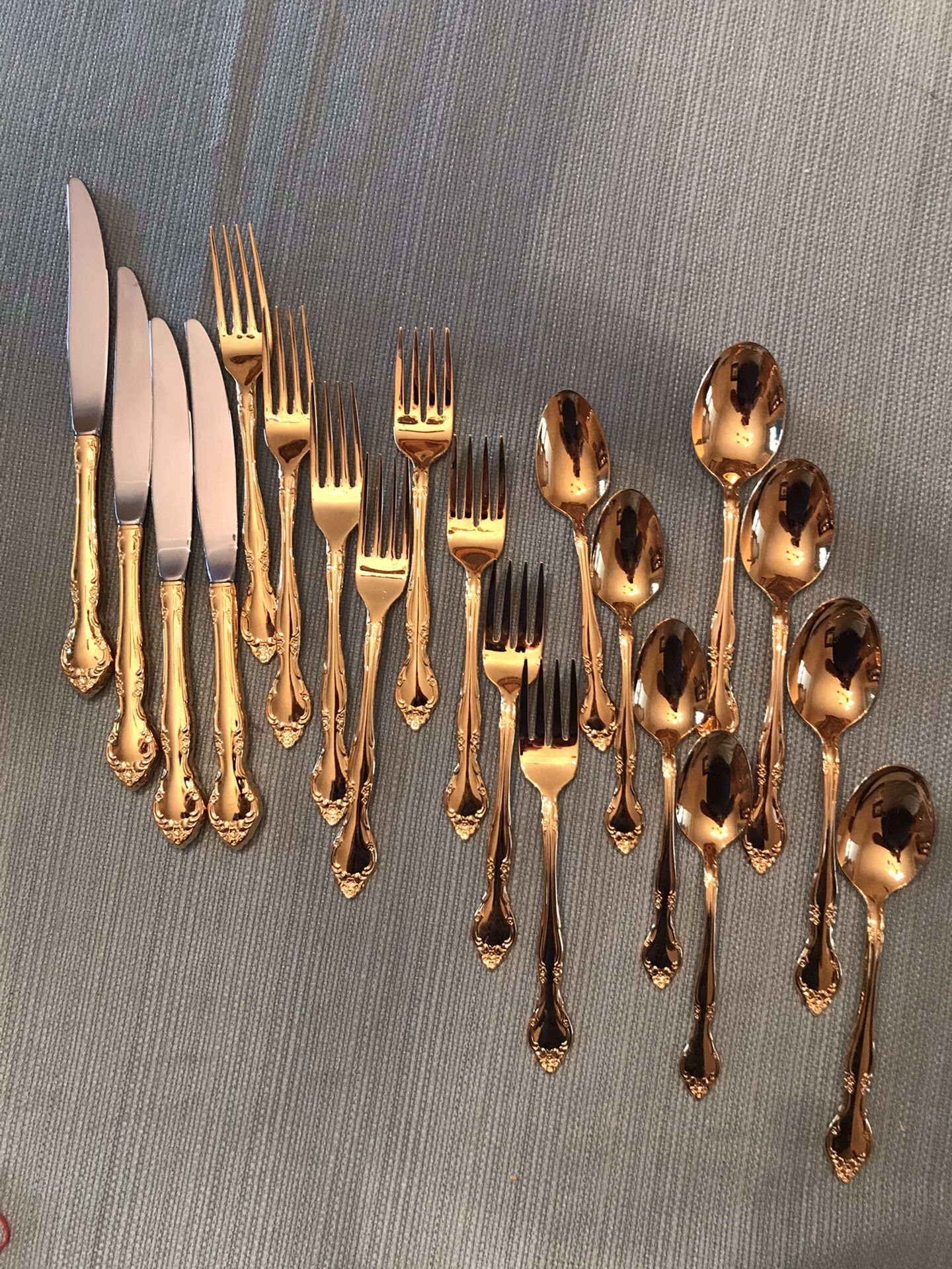 20 piece Gold Plated Flatware 
