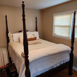 Queen Rice Bed and Armoire